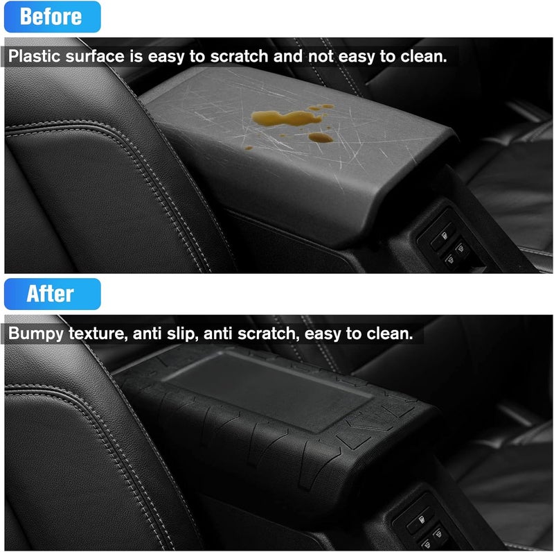 LitMiRaCle Center Console Armrest Cover Applicable to Ford Bronco 2021 2022 2023 2/4 Doors, Waterproof Car Interior Accessories Arm Rest Pad Cover Protector, Black - Image 2